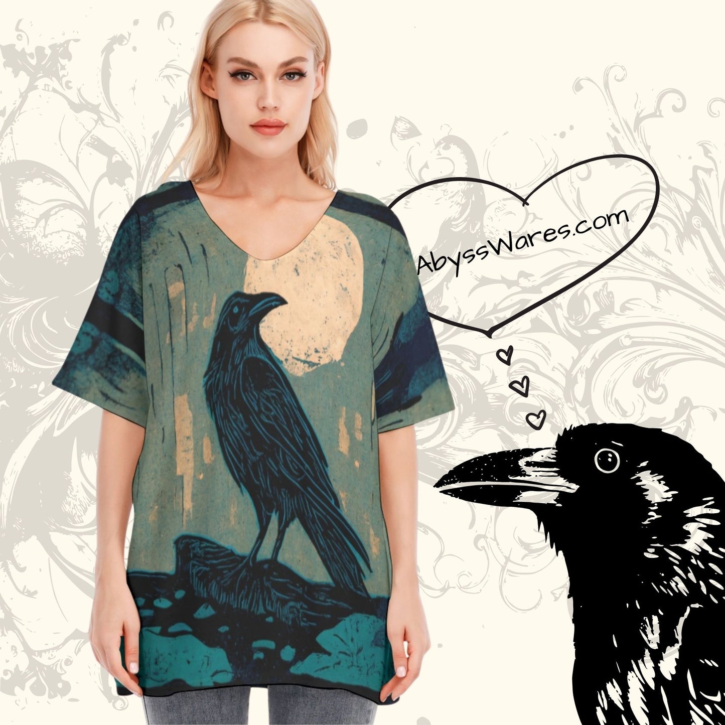 Moss Wood Raven Cotton Blouse