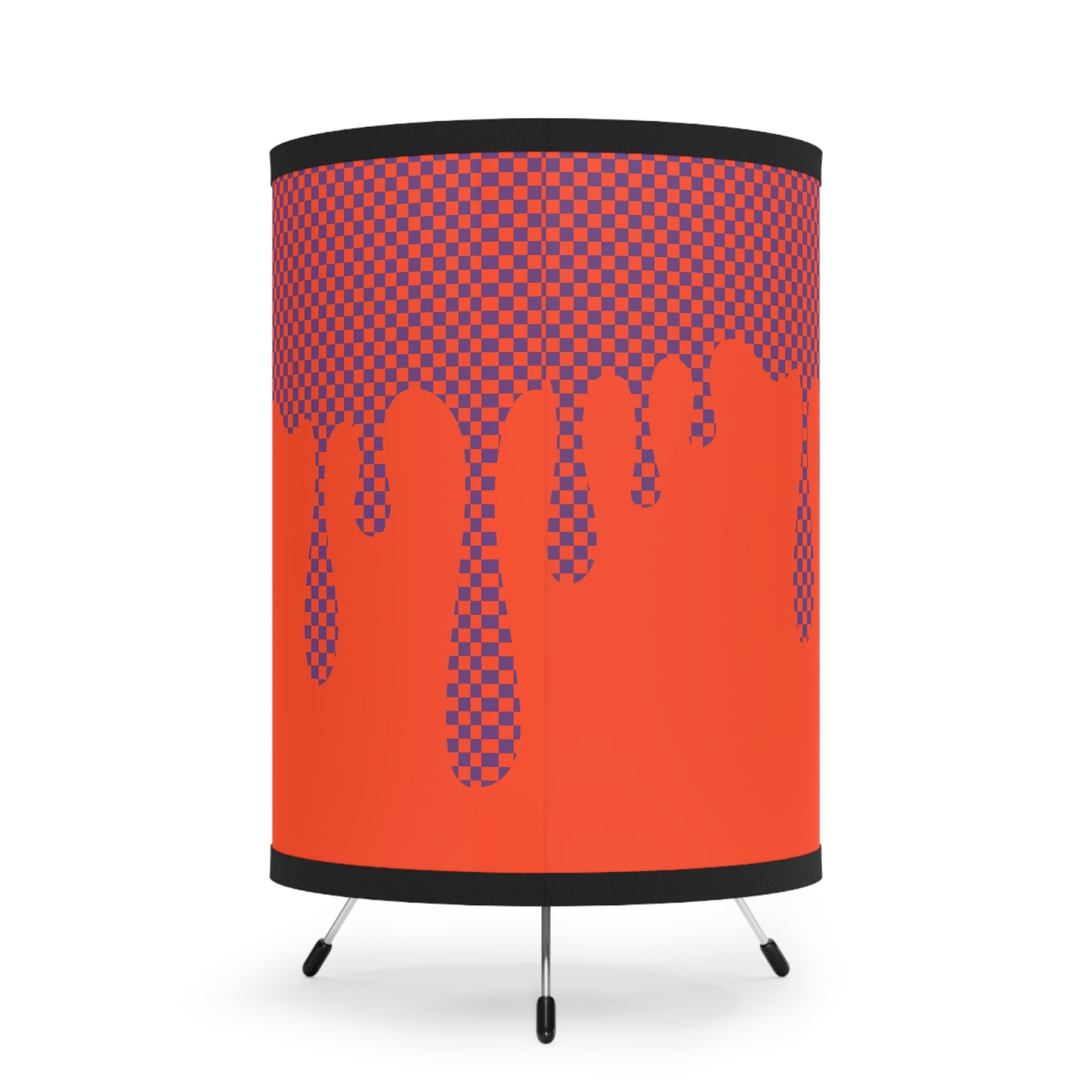 fabric lampshade lamp weirdcore decor dopamine decor orange purple checker drip