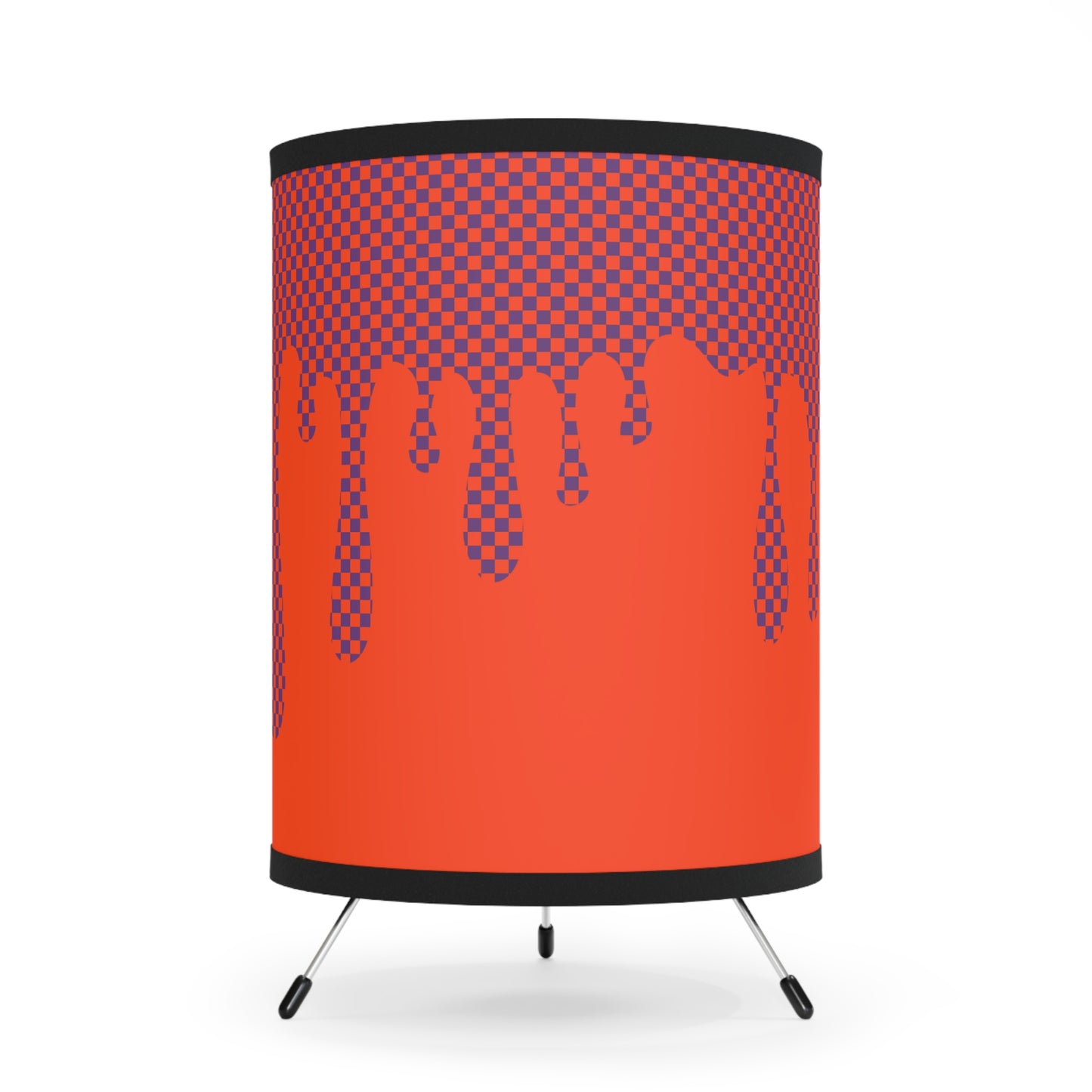 orange and purple delight checkered lamp weirdcore home decor