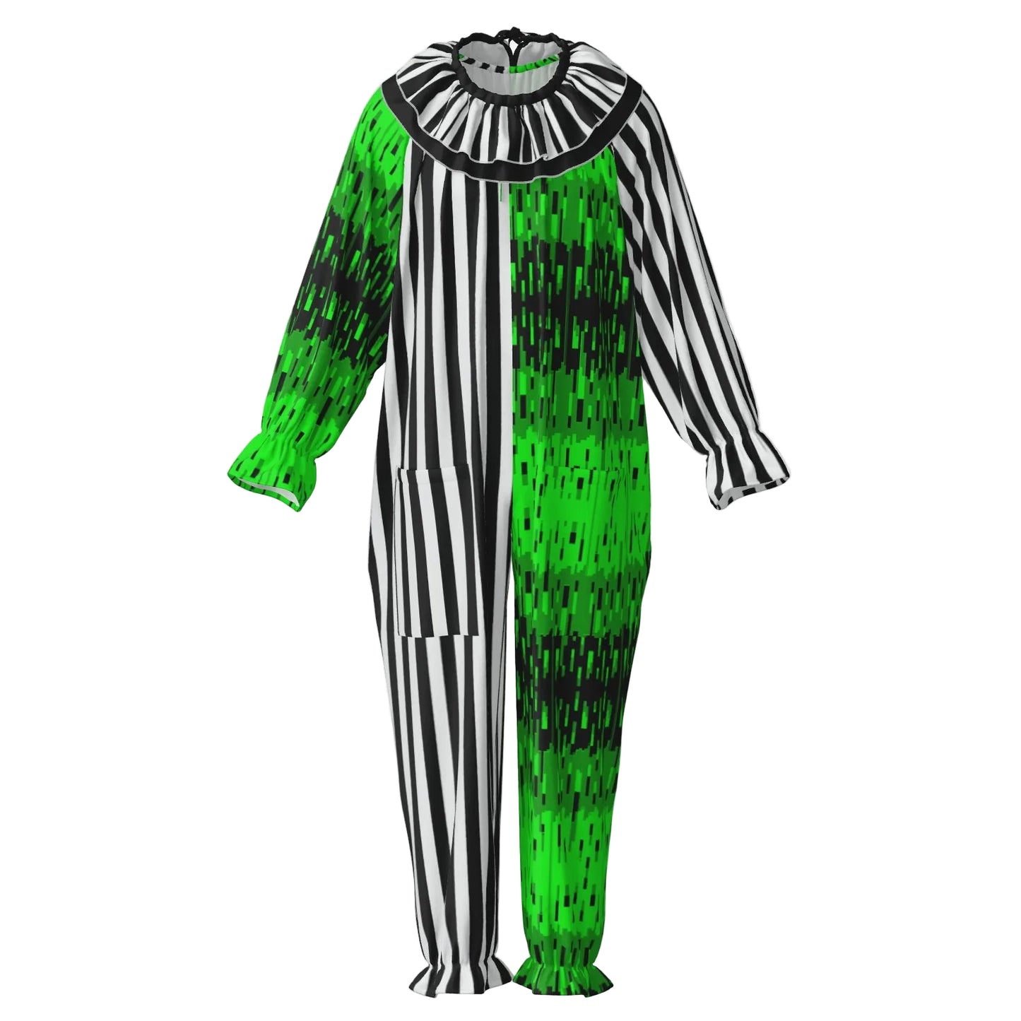 Overglow Jester Stripe Clown Suit w Collar