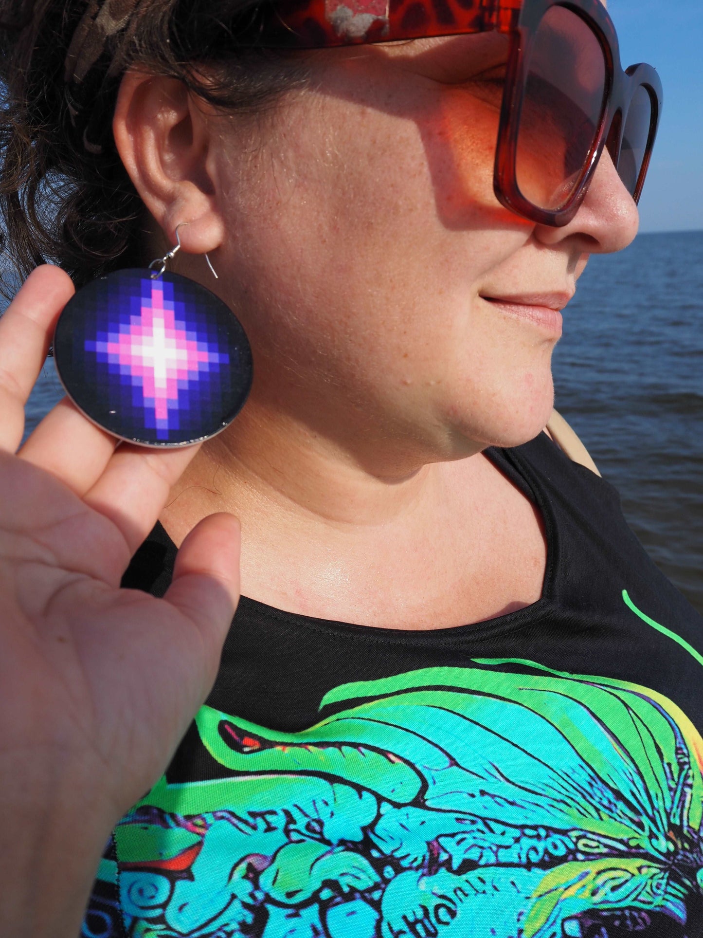 Magic Dart Purple Spell Earrings lofi 8bit pixel art