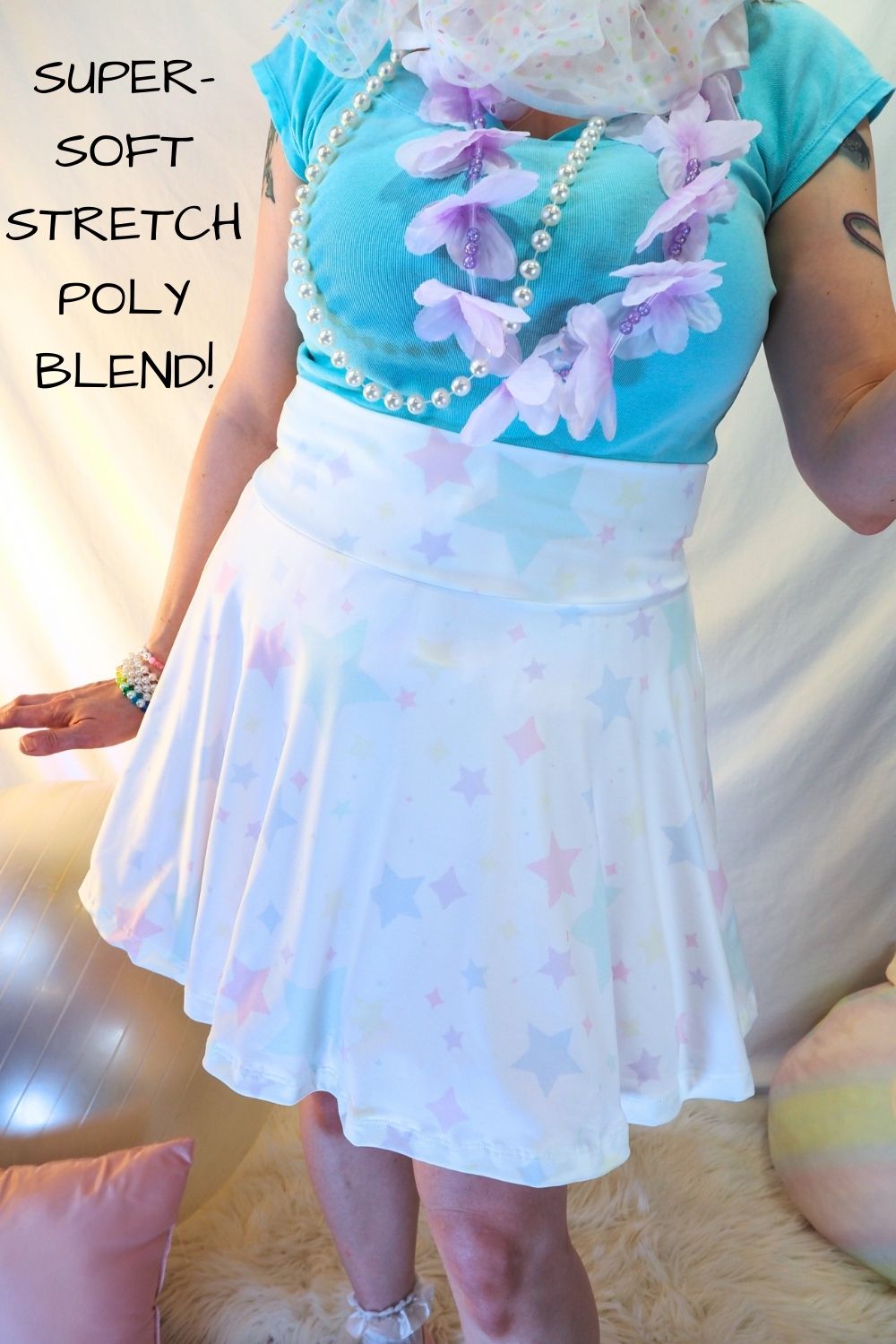 Pastel Stardust Skate Skirt