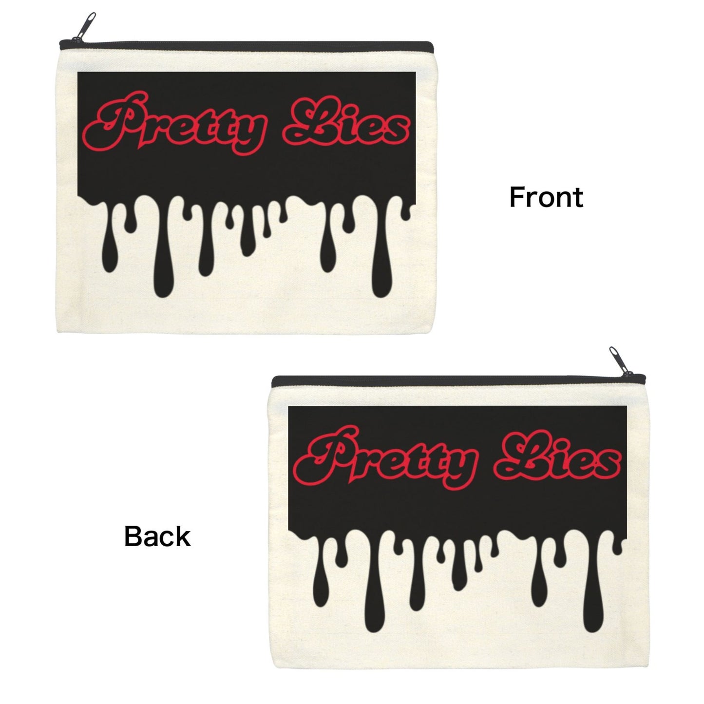 art supplies pencil bag makeup pouch drippy black funny design