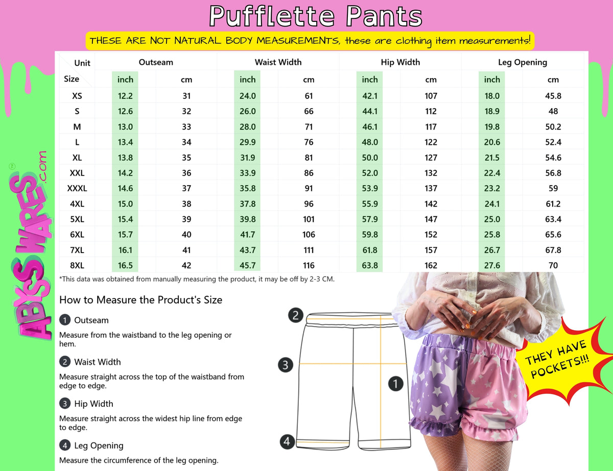 Pufflette Pants Night Blue Black Split Jester Shorts Clown Britches