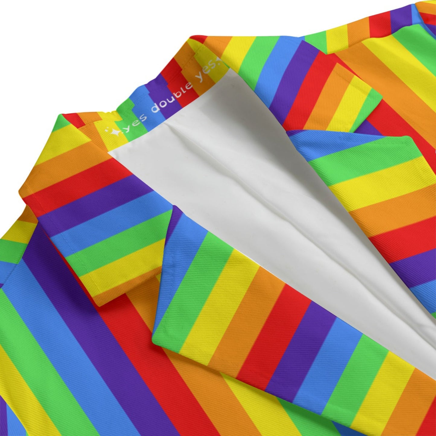 awesome cotton clowncore rainbow blazer with lapel collar