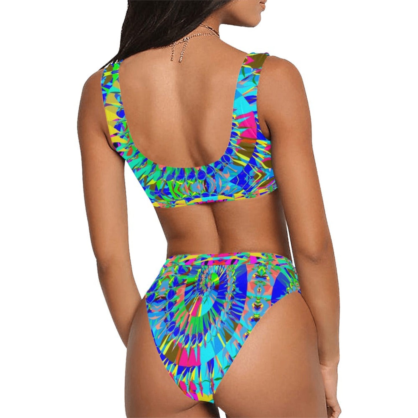 Rave Fractal Sporty Bikini Swimsuit
