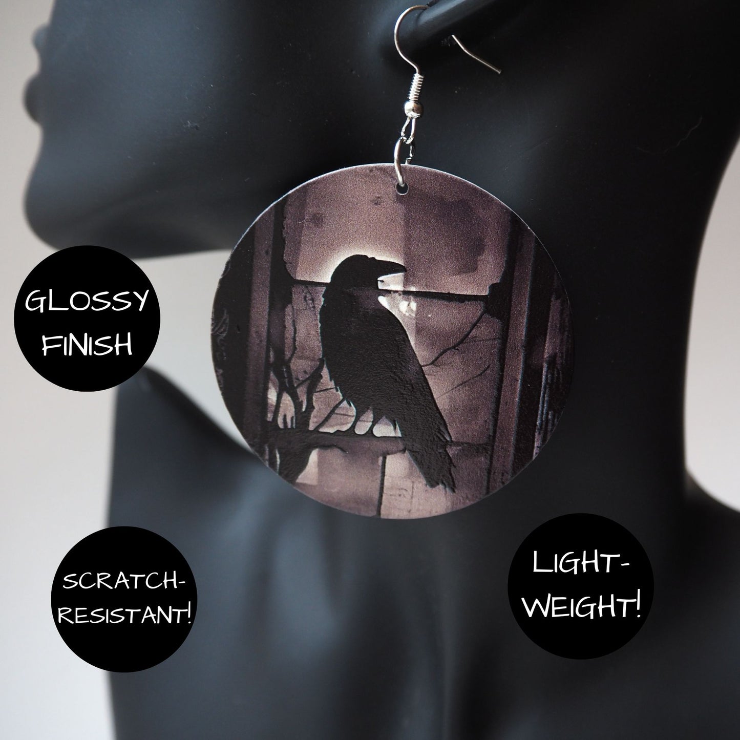 Pendientes Raven Noir