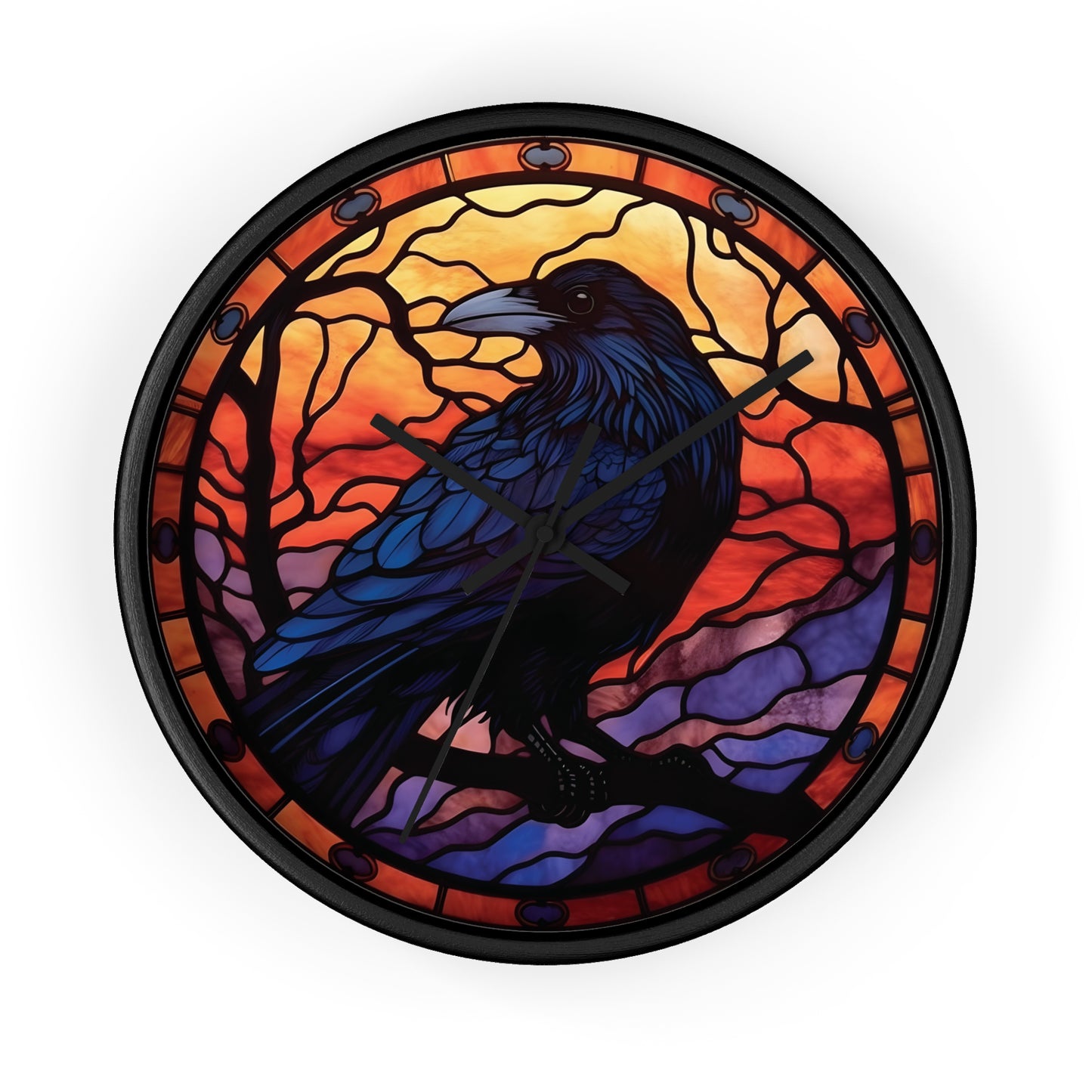 Reloj de atardecer de cuervo