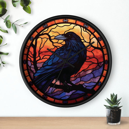 Reloj de atardecer de cuervo