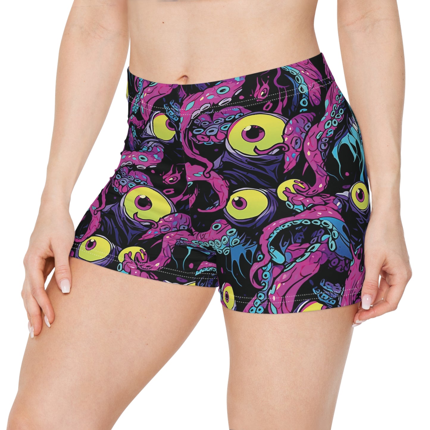 Shoggy Booty Shorts Biker Shorts Tentacle Eyeball Whimsigoth Short Creepy Cute Yami Kawaii Clothes Stretchy Yoga Goth Emo Anime Weird Stuff