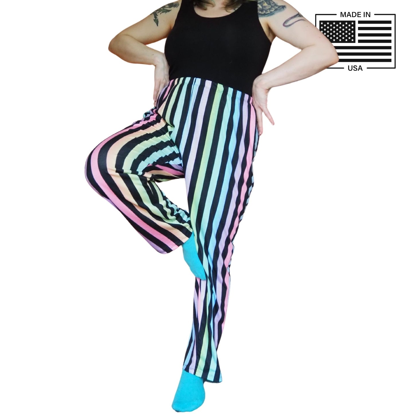 Softie Rainbow Stripes Clown Pants