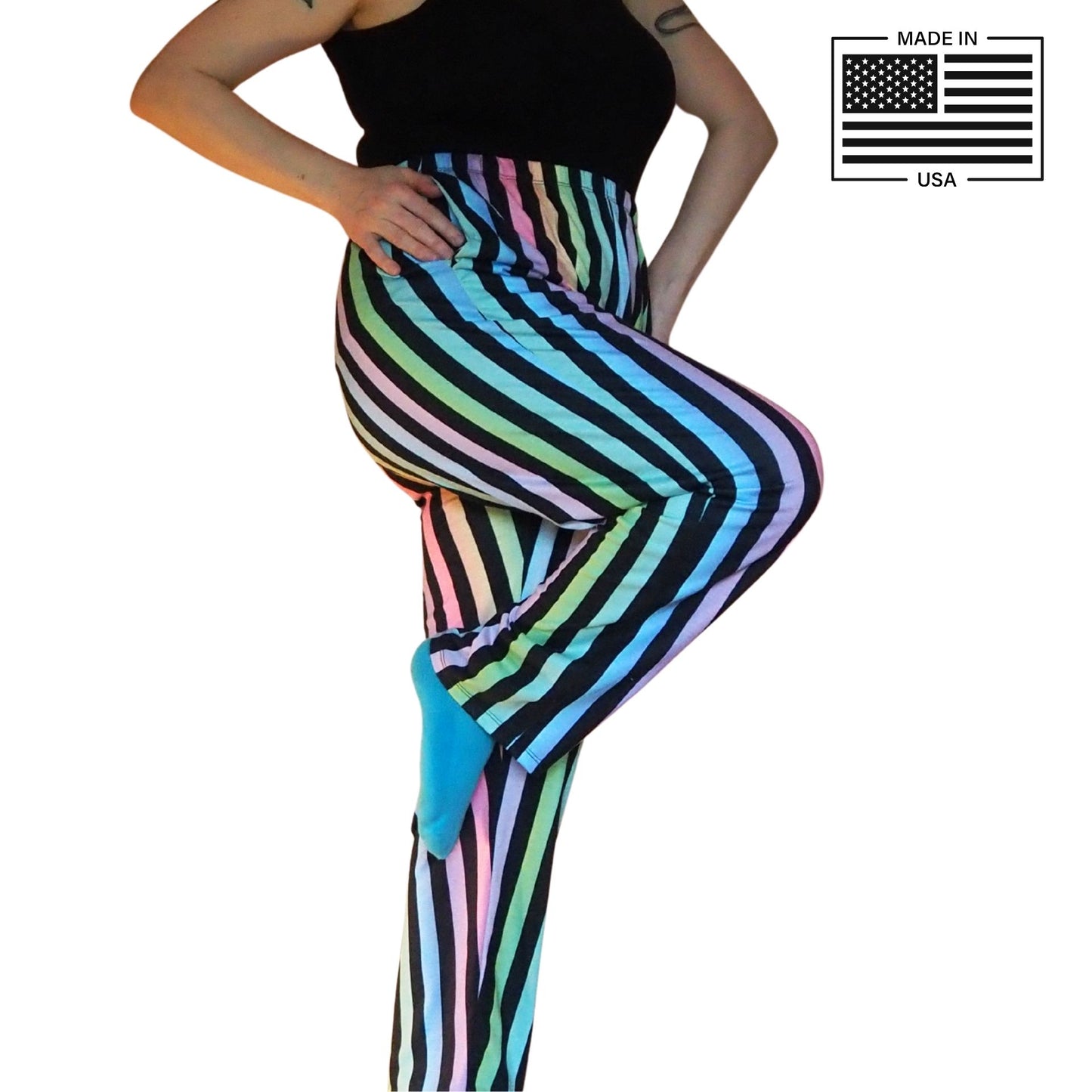 Softie Rainbow Stripes Clown Pants