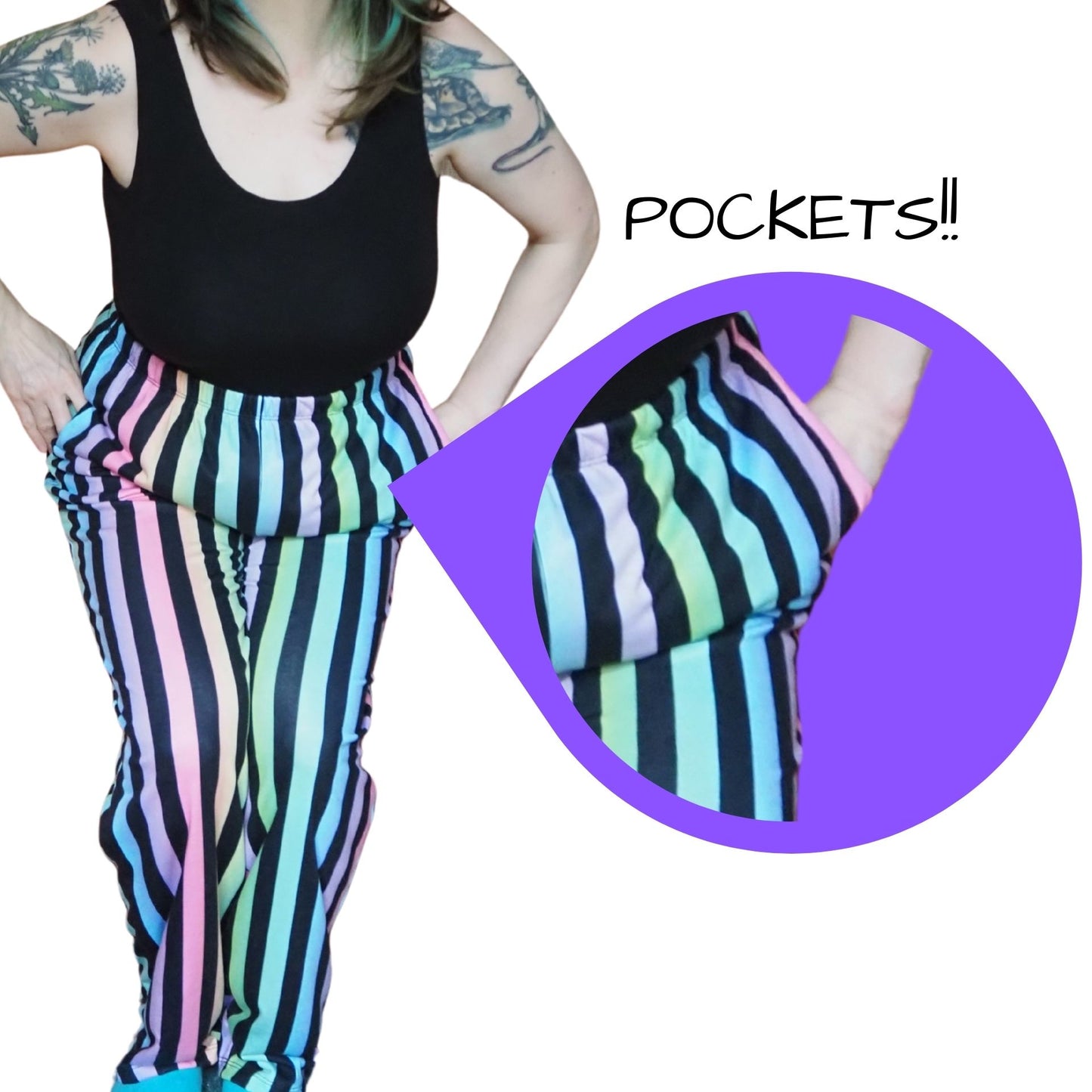Softie Rainbow Stripes Clown Pants