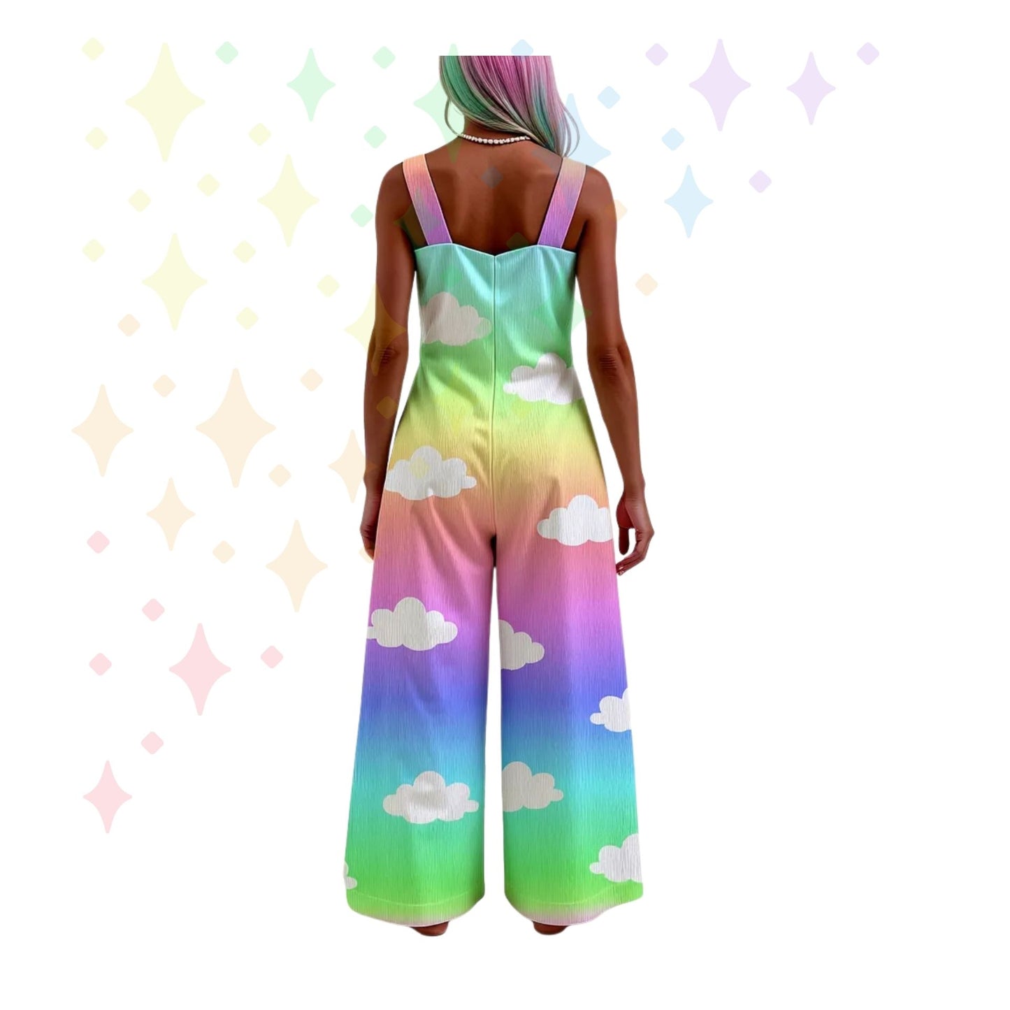 Unicorn Candy Clouds Palazzo Overalls