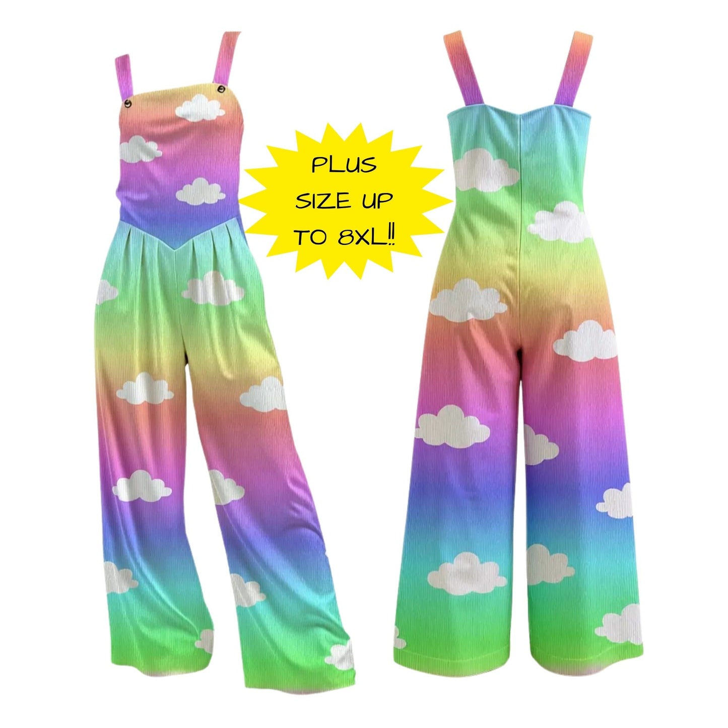 Unicorn Candy Clouds Palazzo Overalls