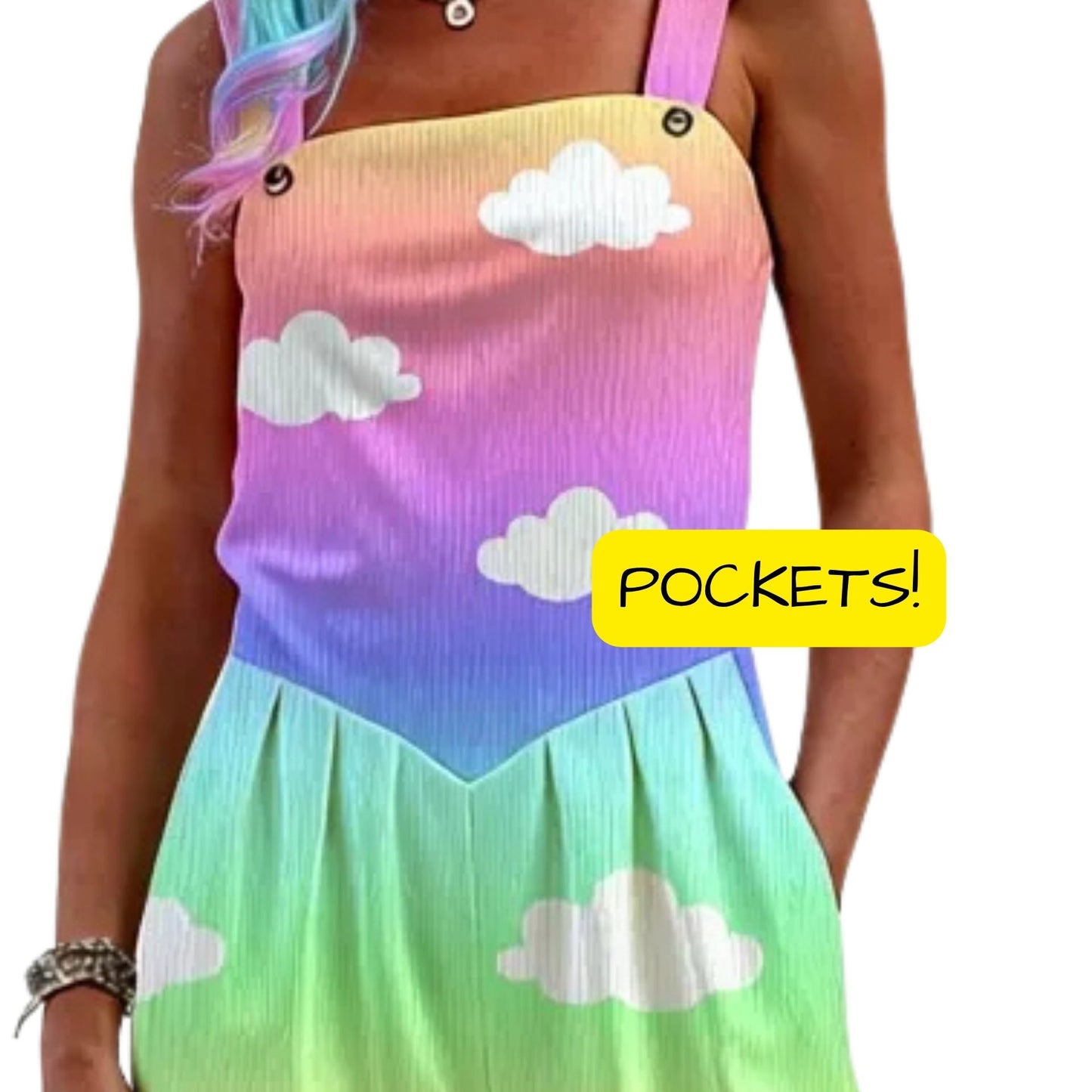Unicorn Candy Clouds Palazzo Overalls