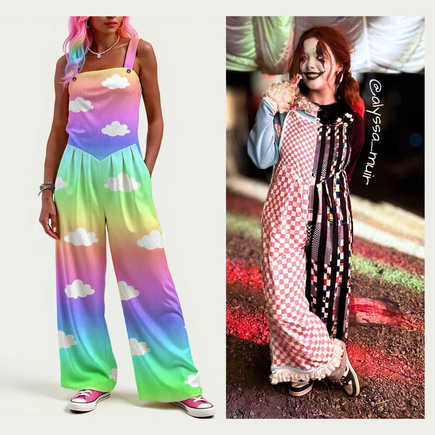Unicorn Candy Clouds Palazzo Overalls