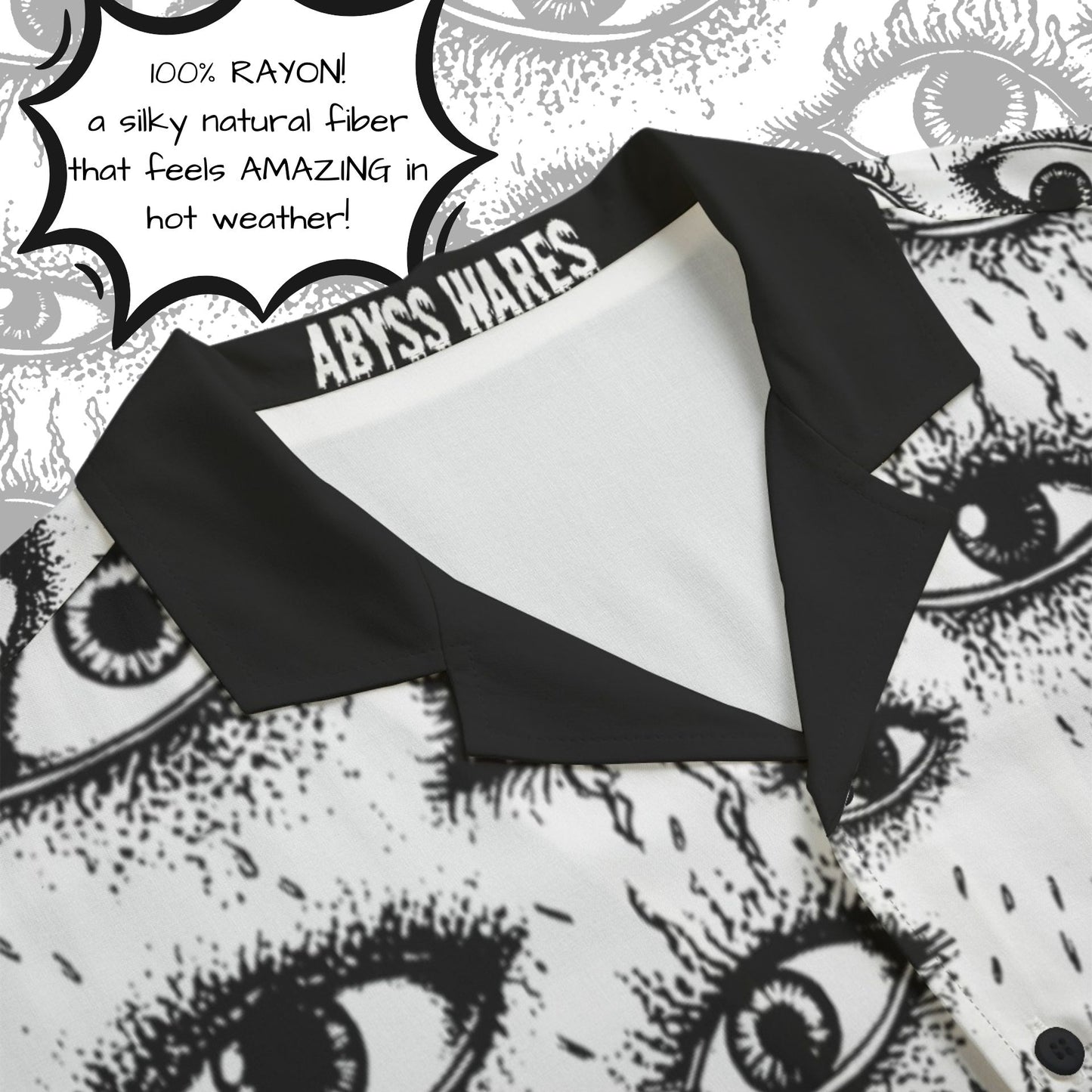 Weirdy Eye Black-White Bowling Shirt