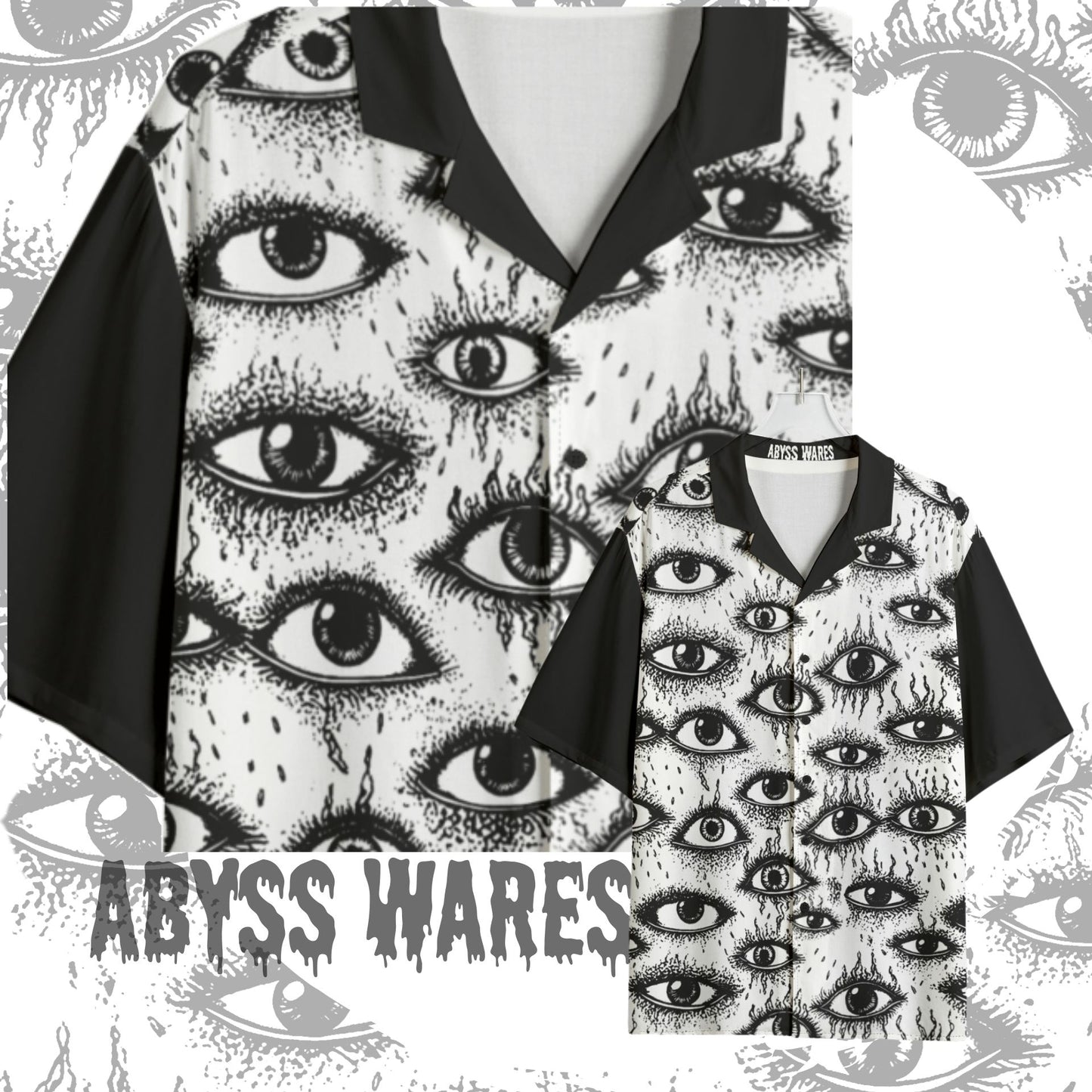 Eyeball Bowling Shirt Weirdcore Street Wear Funny Bowling Shirt Rad Optometry Emo Shirt Goth Clothes