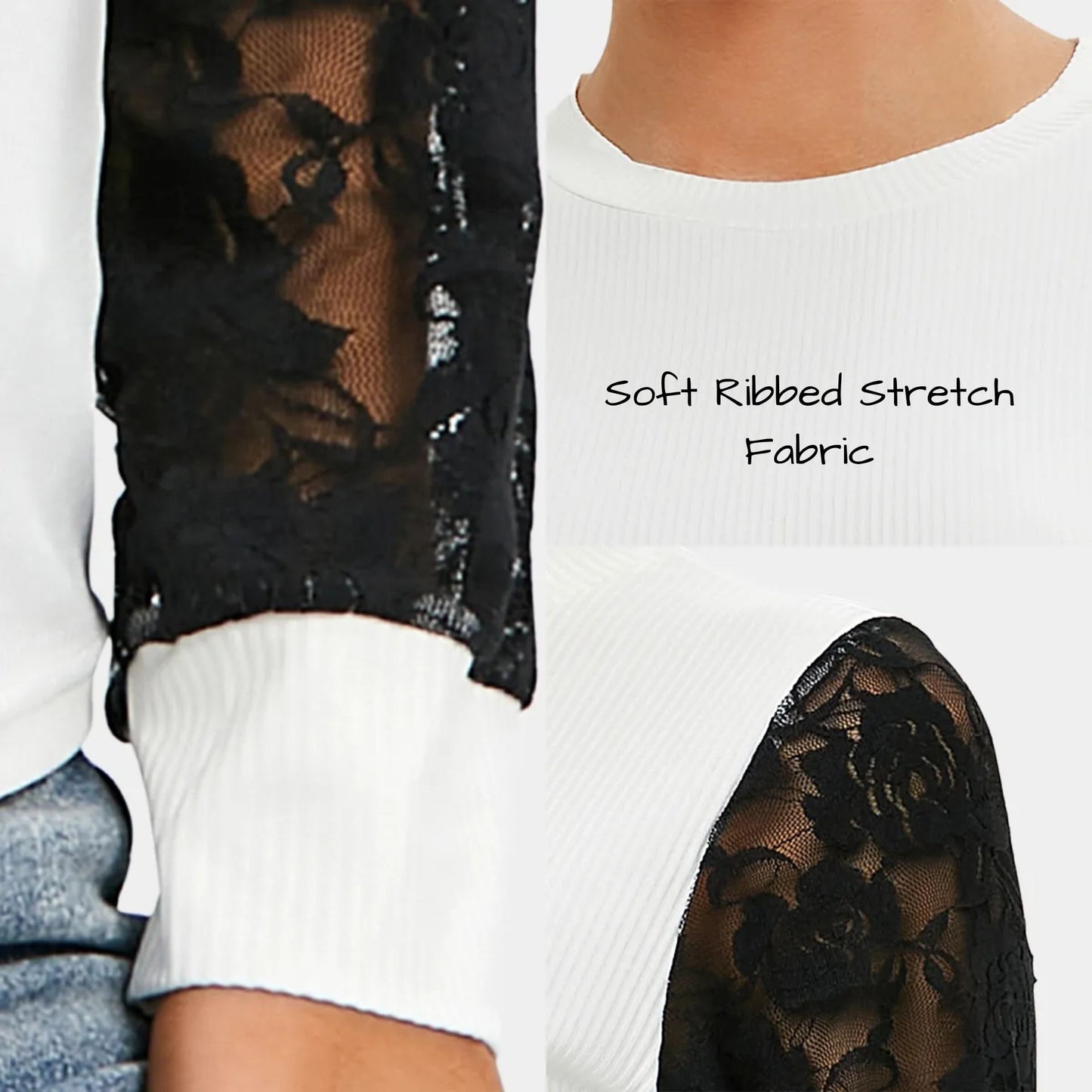 Yin Yang Lace Sleeve 90s Shirt
