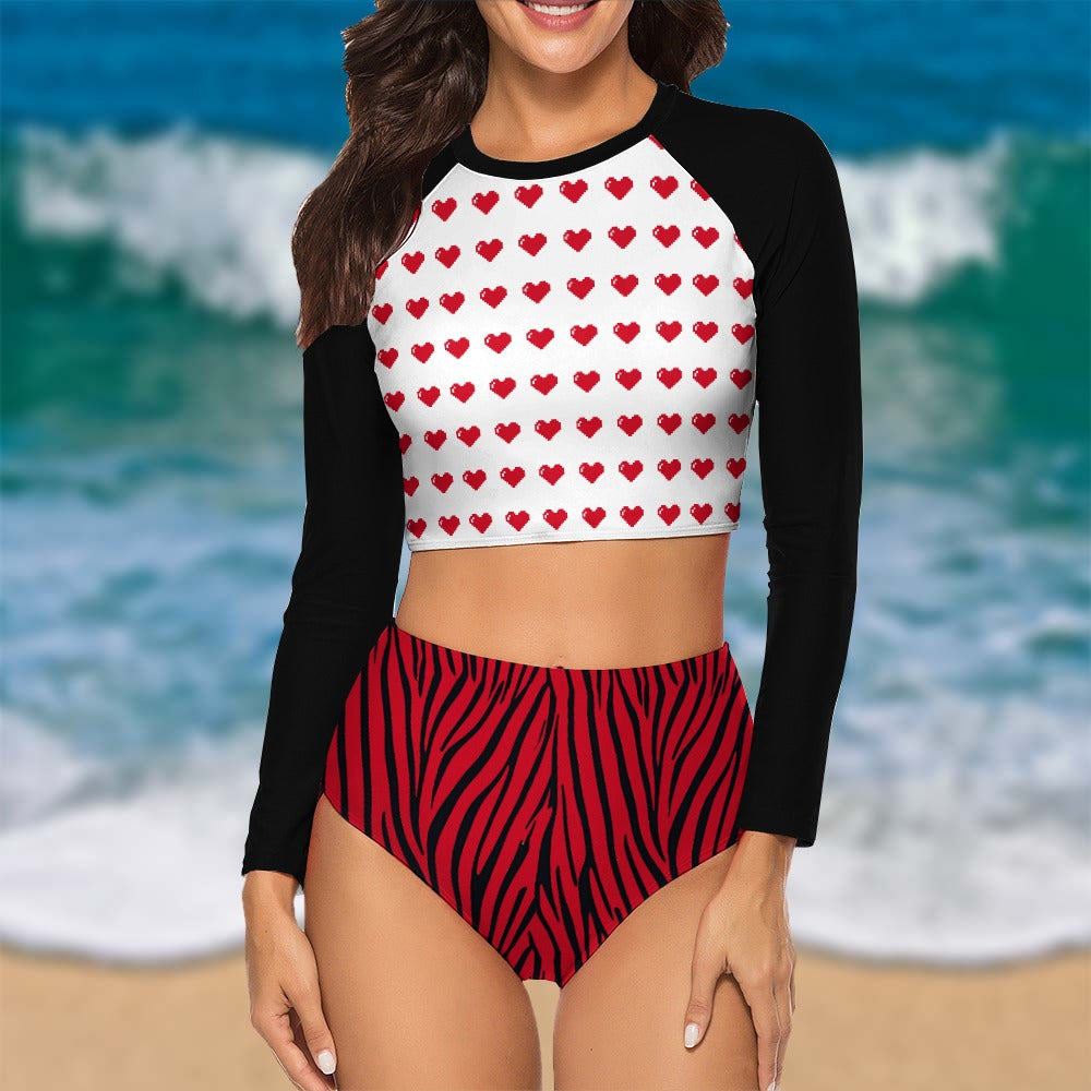 Rad Red Tiger Sweetie Surf Bikini Set