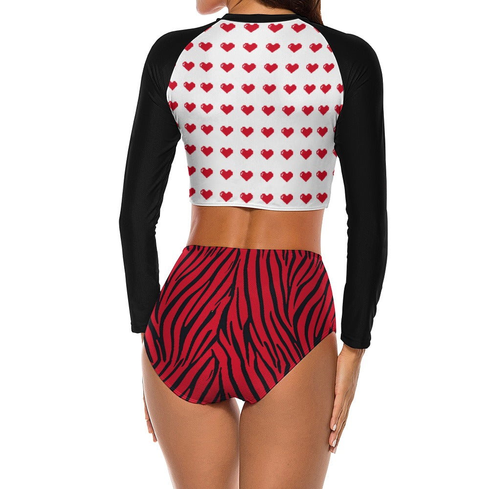Rad Red Tiger Sweetie Surf Bikini Set