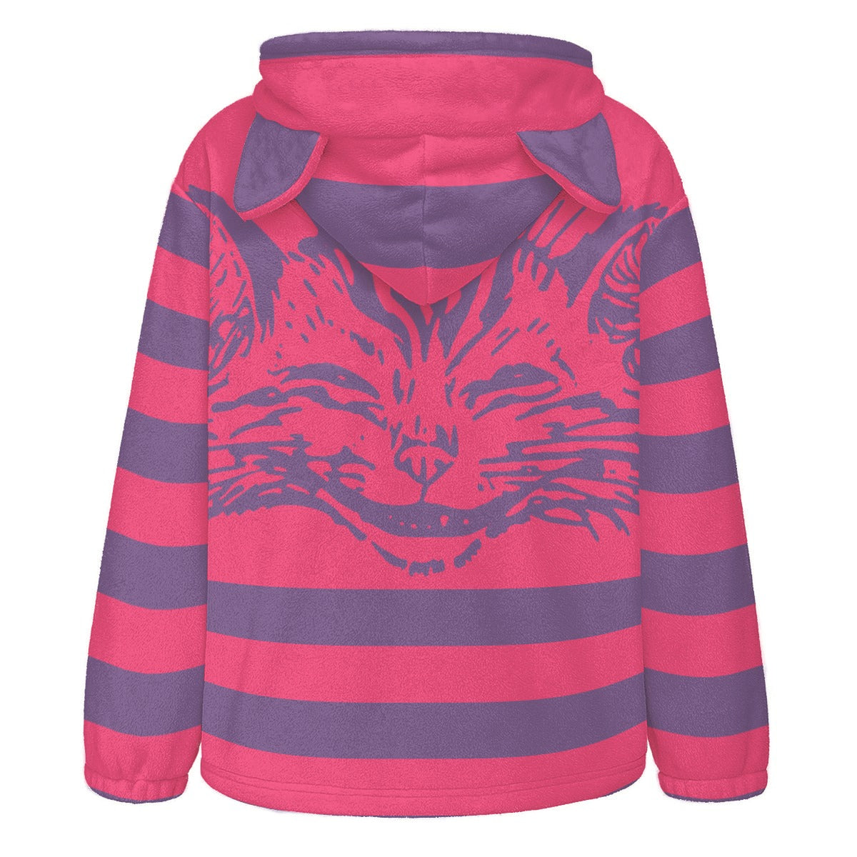 Cheshire Cat Ear Zip Up Hoodie Furry Fleece