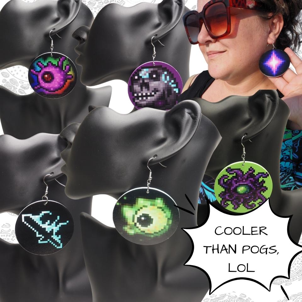 Eye of Devastation Green Slime Eyeball Earrings