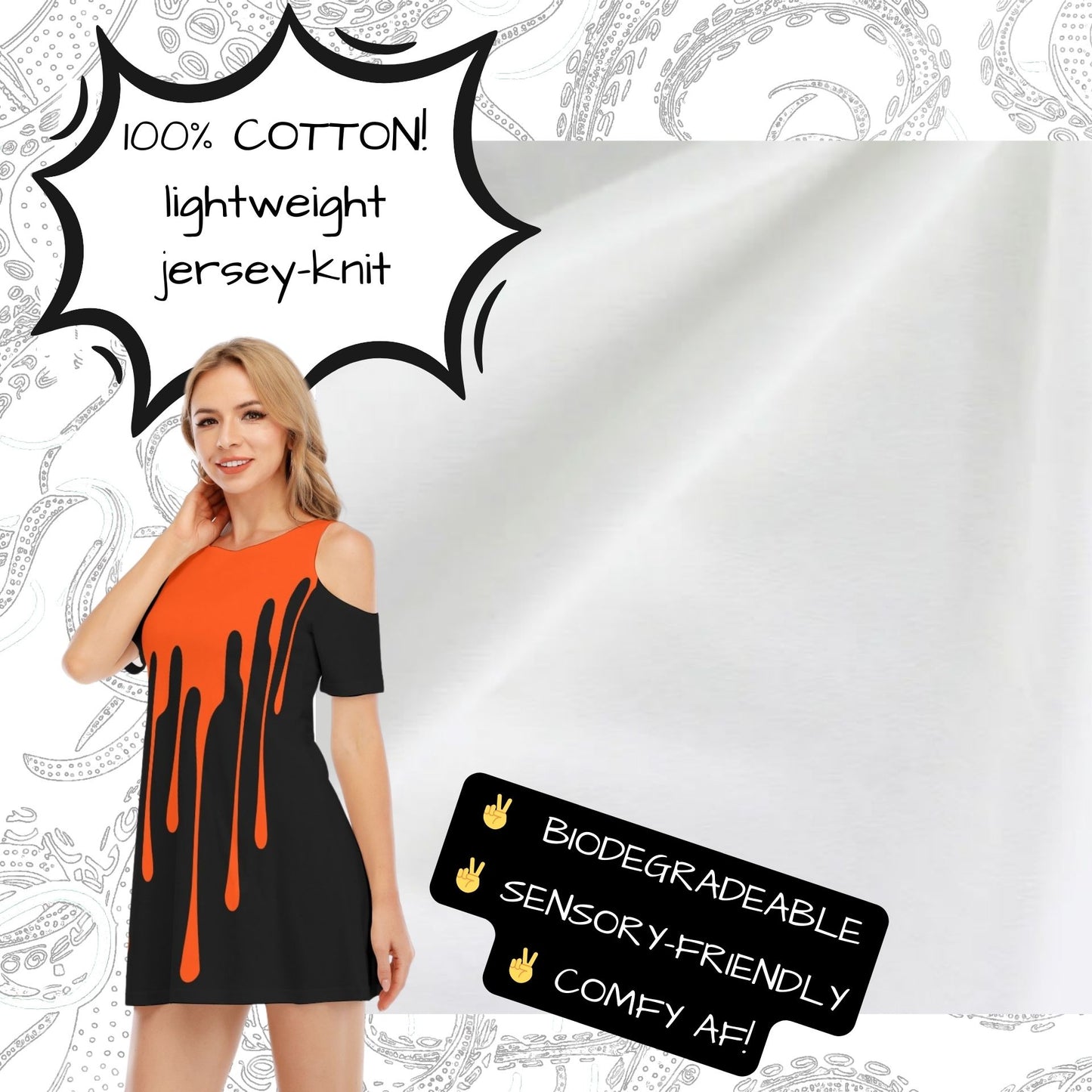 Orange Splat Drippy Dress