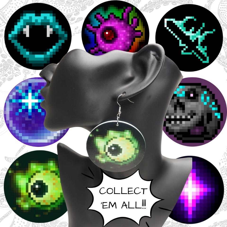 Eye of Devastation Green Slime Eyeball Earrings