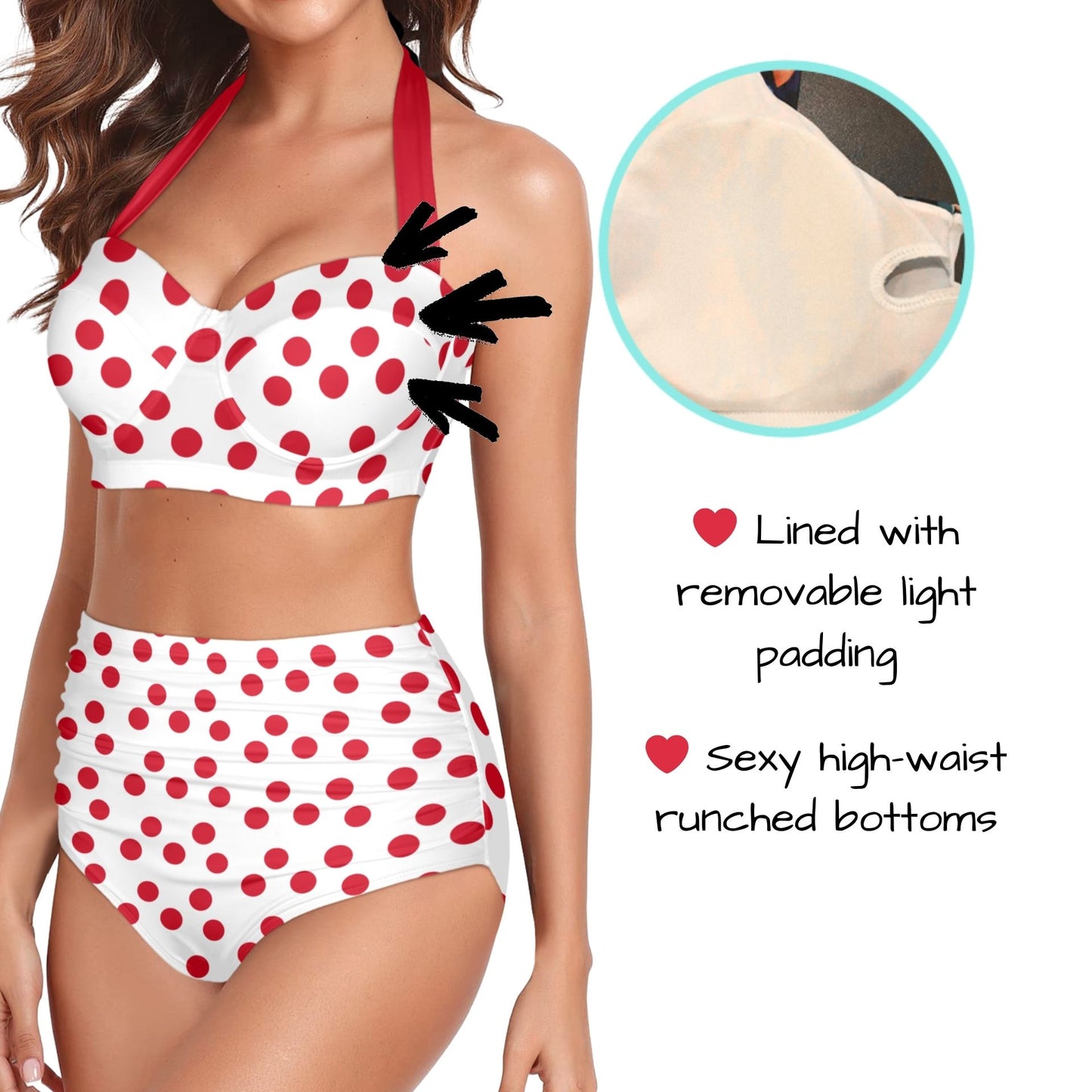 Lana Cherry Polka Dot Bikini