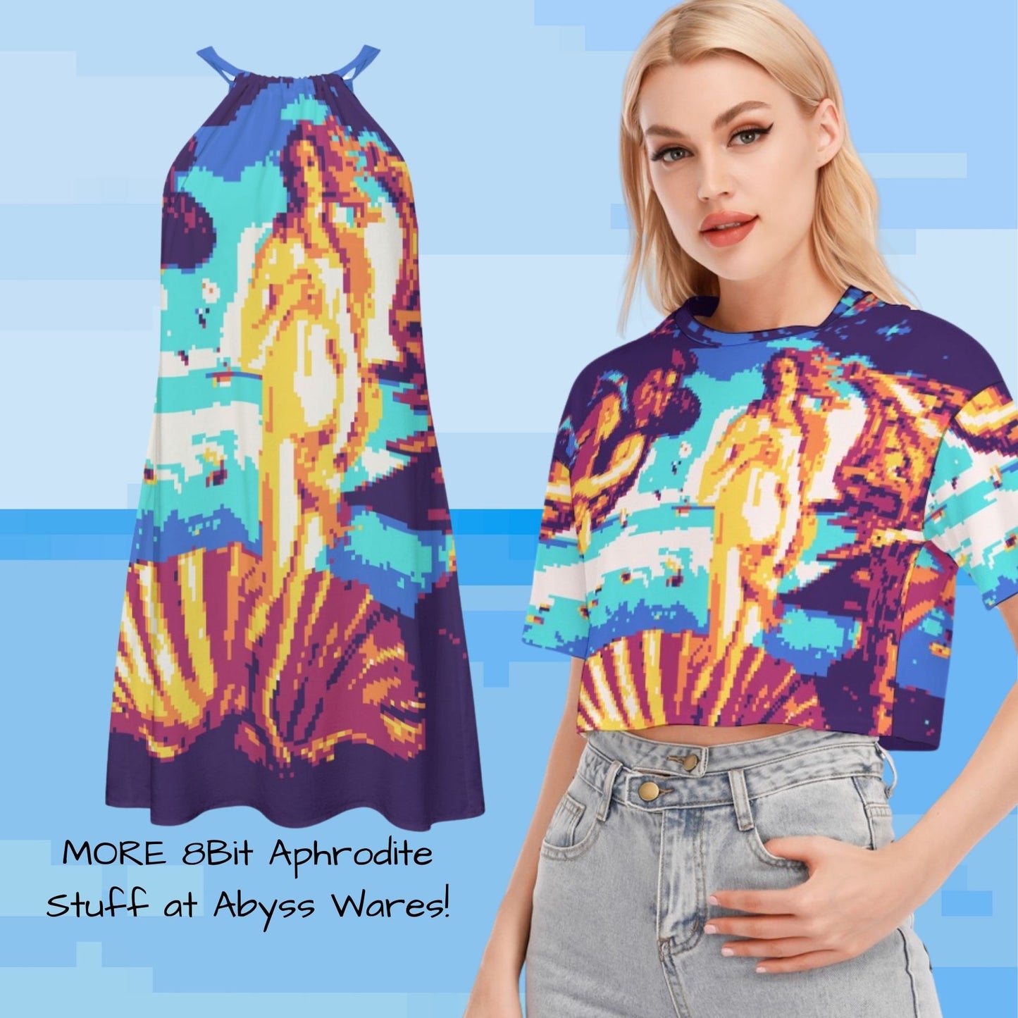 8bit Aphrodite Cotton Crop Top