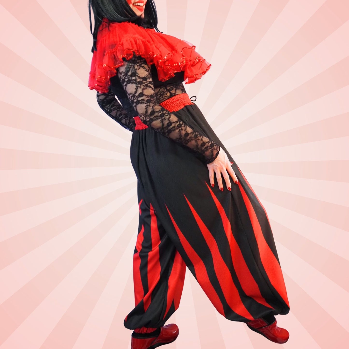 Baggy Pantaloons Mirthful Purple Dots Clown Pants