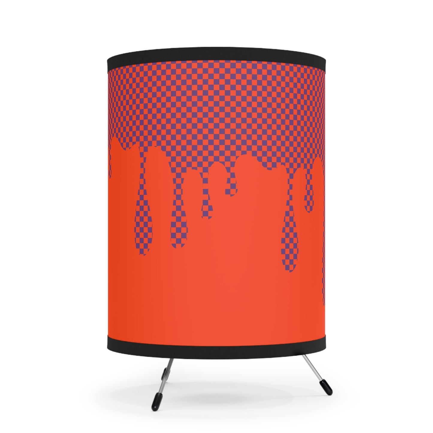 dopamine decor orange purple delight checker drip bedside lamp