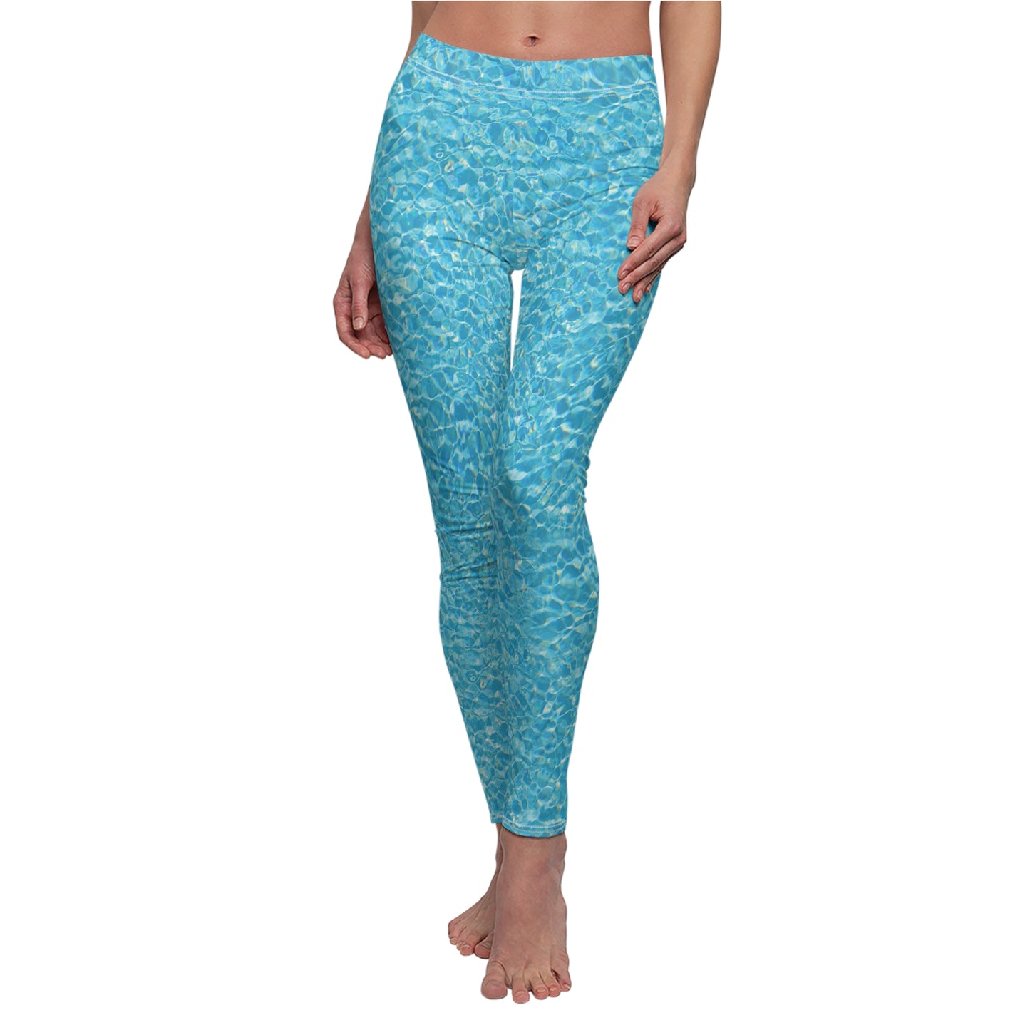 pool party leggings cool blue photorealistic seamless water pattern
