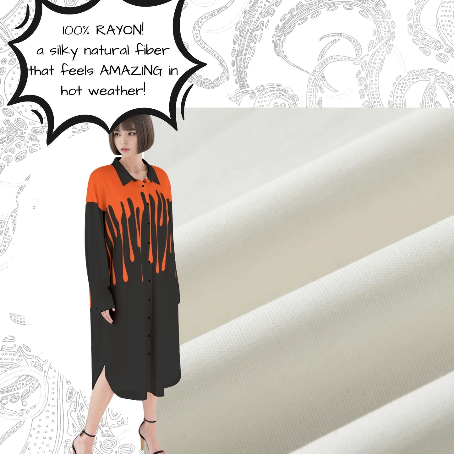 Pumpkin Blood Longsleeve Midi Dress