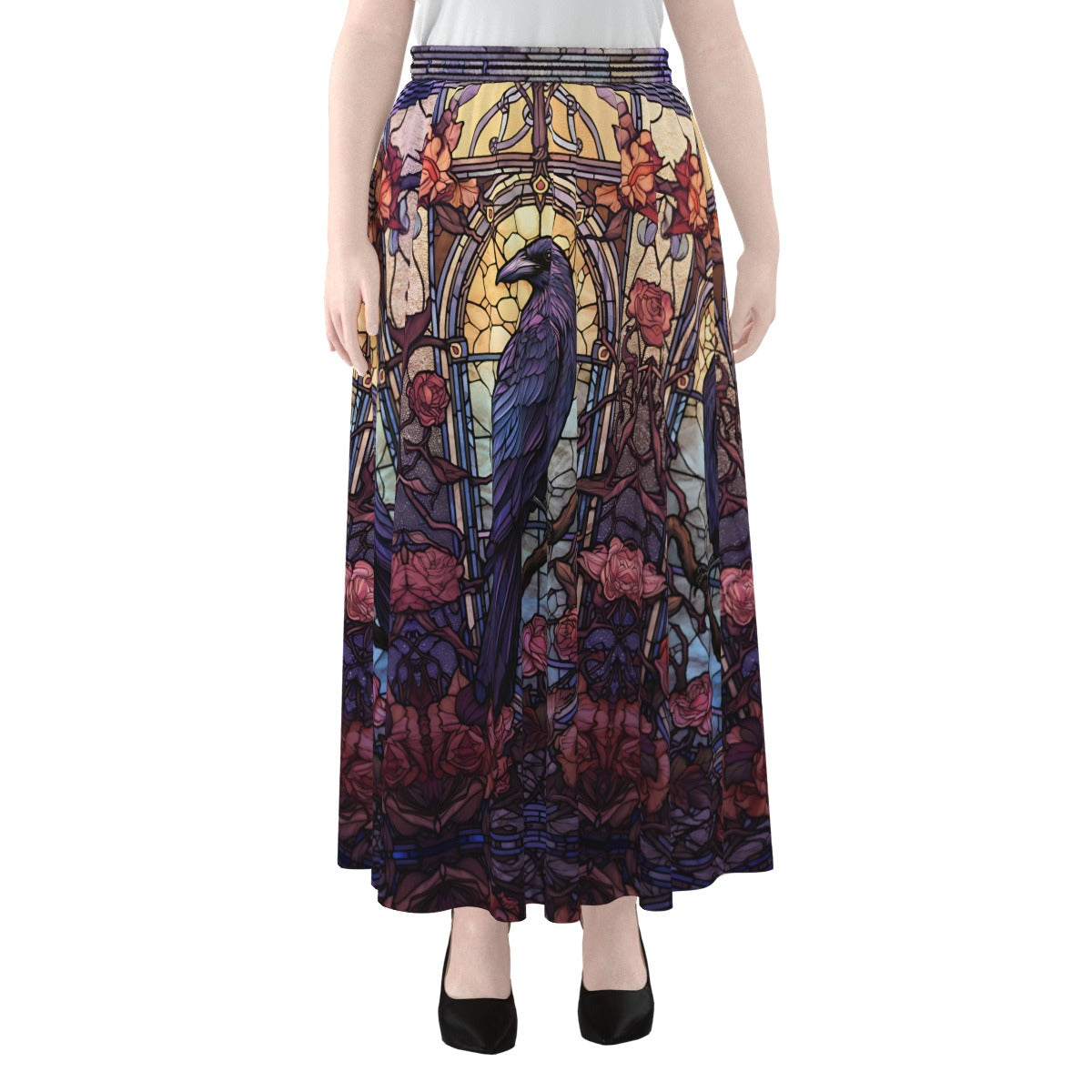 rose window raven maxi in soft polyester
