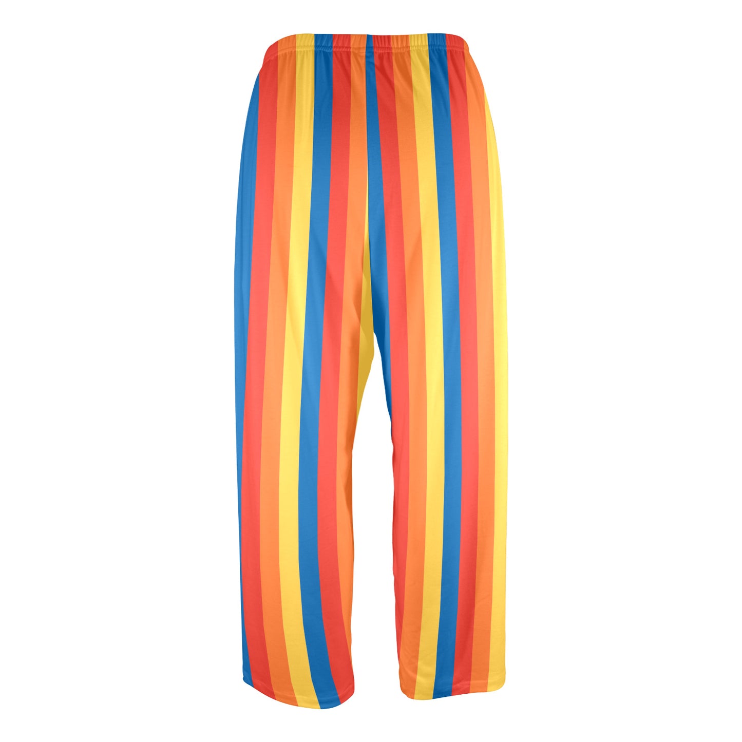 clown core nonbinary plus size clown pants in red orange blue stripe