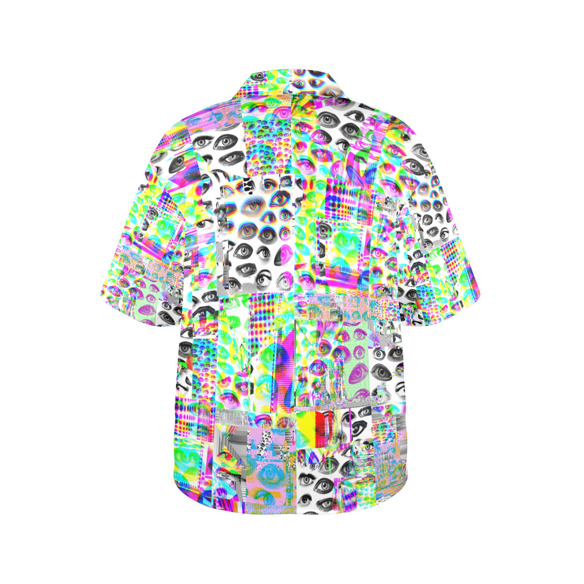Lady Buttonup Eyes Glitch Weirdcore Rave Clown Womens Hawaiian Shirt
