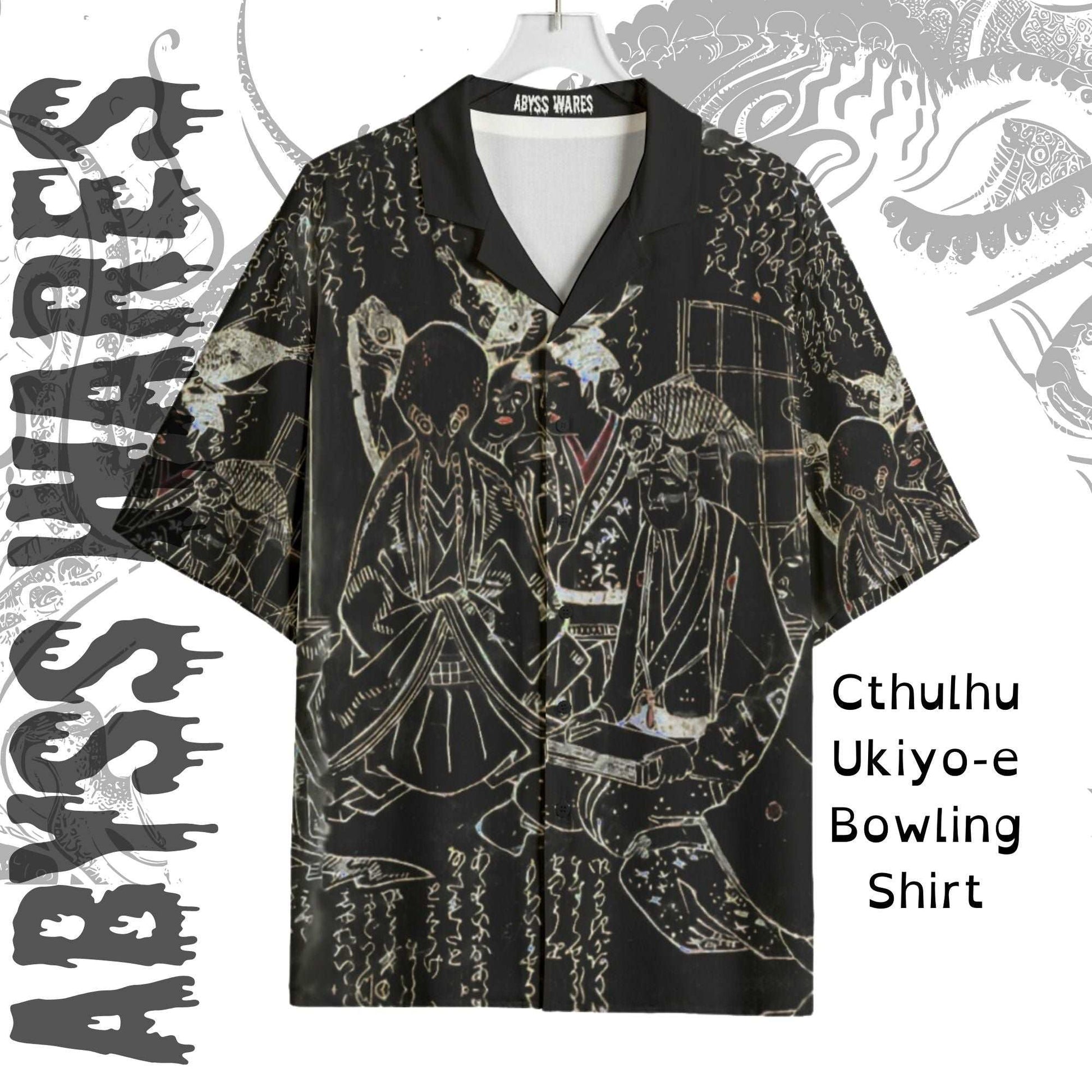 Octopus Potato Ukiyo-e Cthulhu Bowling Shirt