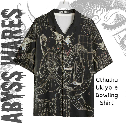 Octopus Potato Ukiyo-e Cthulhu Bowling Shirt