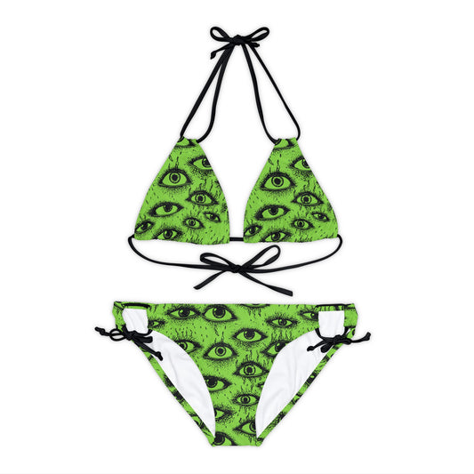 Weirdy Eye Green 2pc Bikini Set