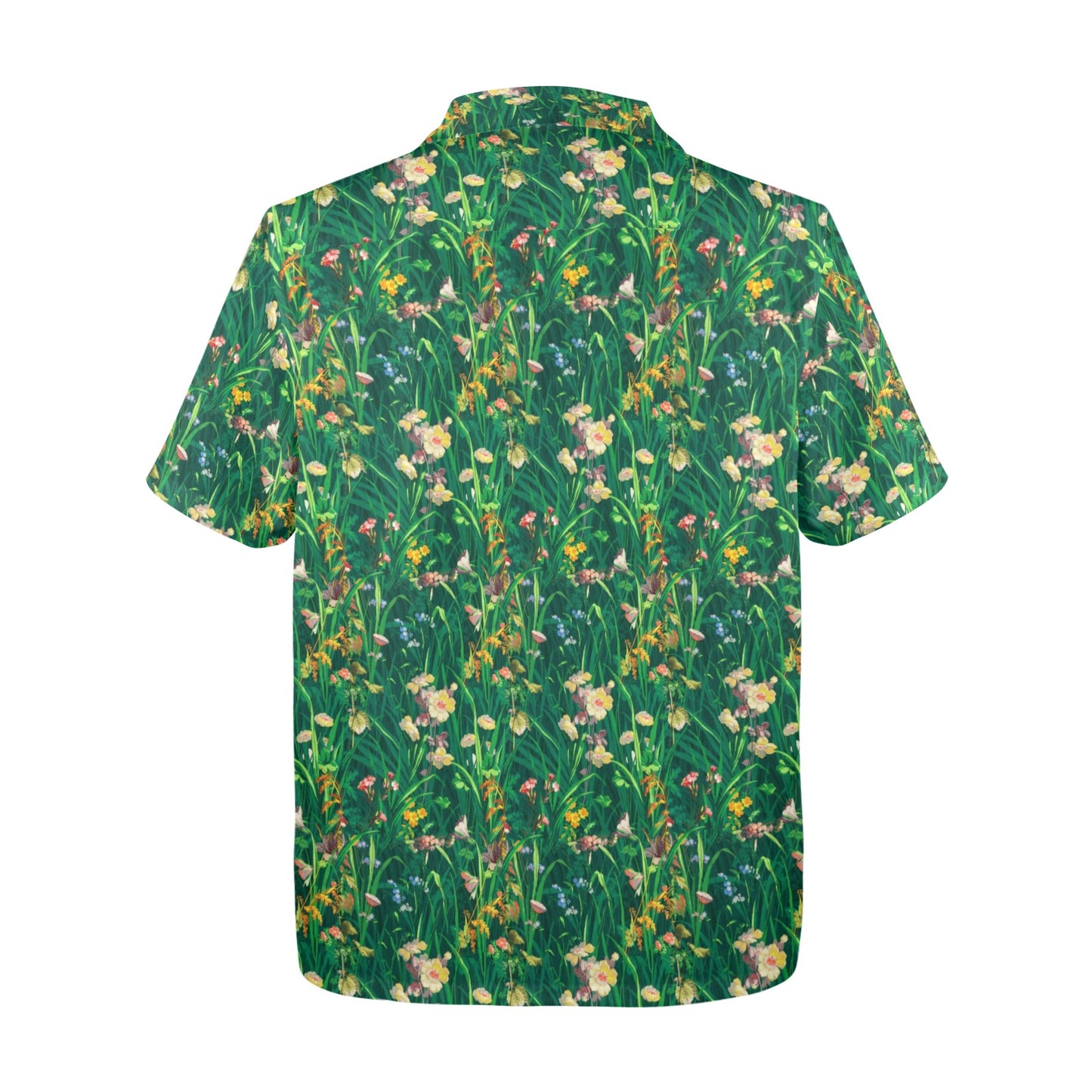 Grassy Wildflowers Mens Hawaiian Shirt USA-Made