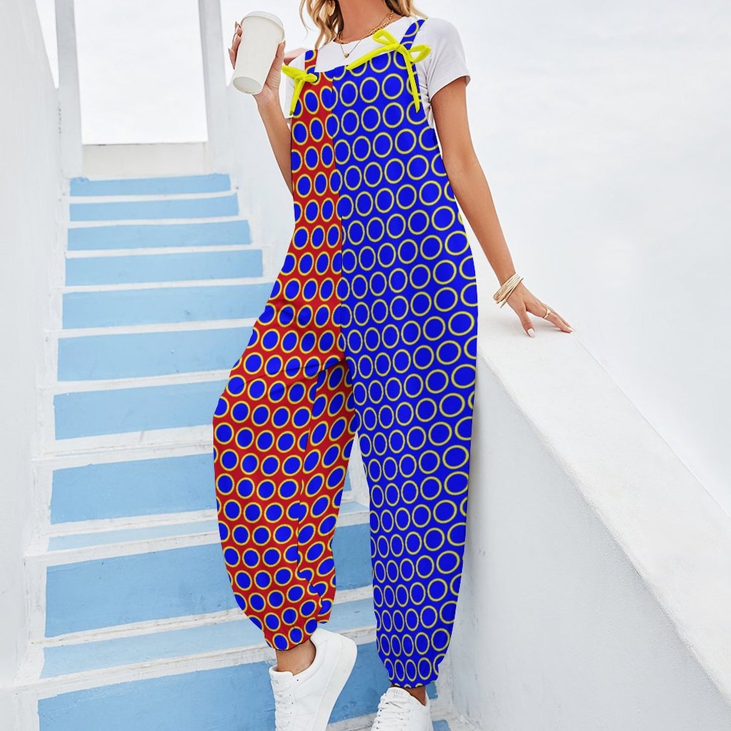 Clown Hoops Jumpsuit Sleeveless Clown Suit