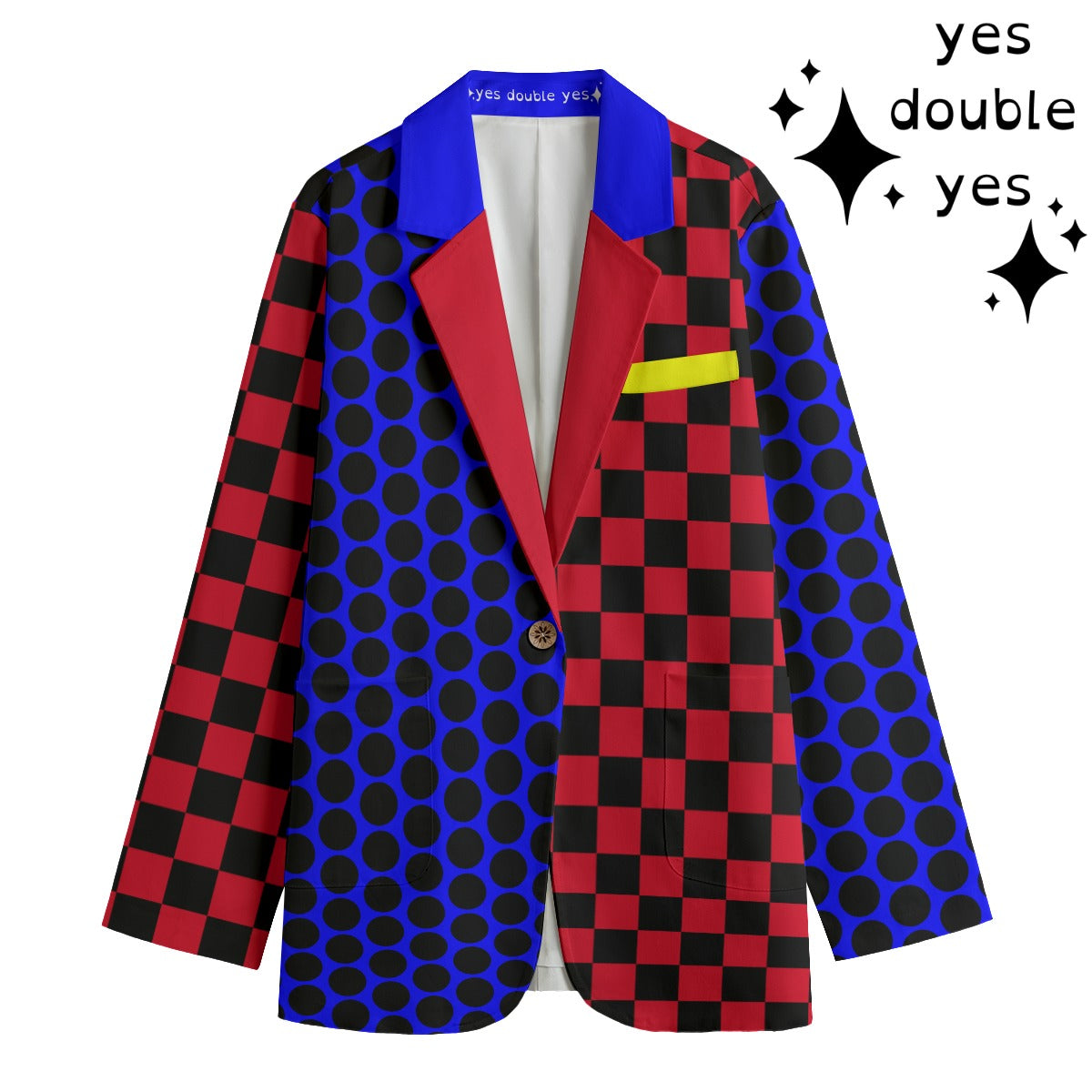 Clown Coatnundrum Dots Checks Jacket Clowncore Red Blazer