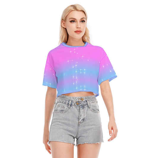 Vaporwave Sparkle Crop Top