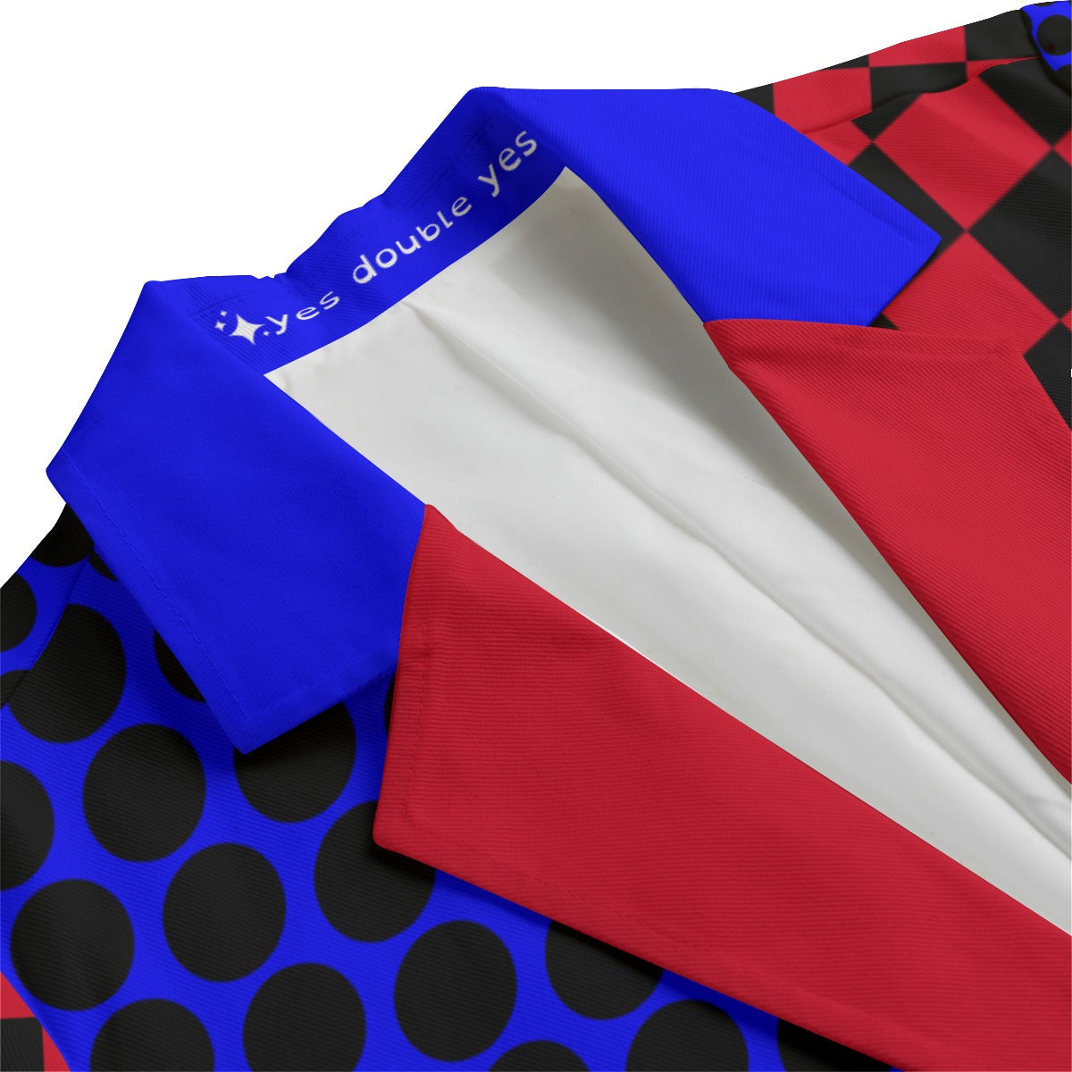 Clown Coatnundrum Dots Checks Jacket Clowncore Red Blazer Blue Jacket Block Colors Funny Primary