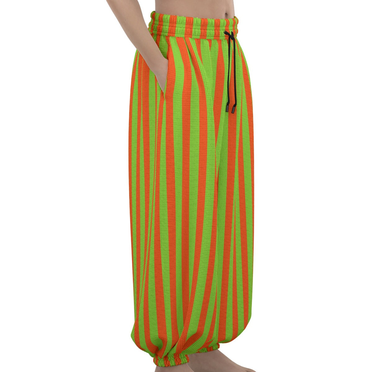 Orange Limeade Stripe Balloon Clown Pants