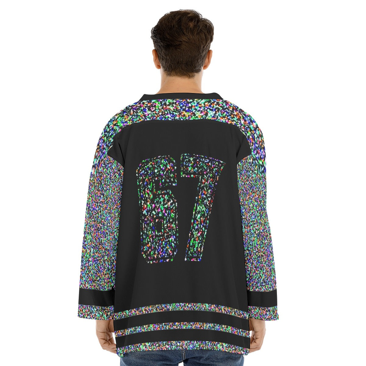 67 Brainrot Static Hockey Jersey Shirt