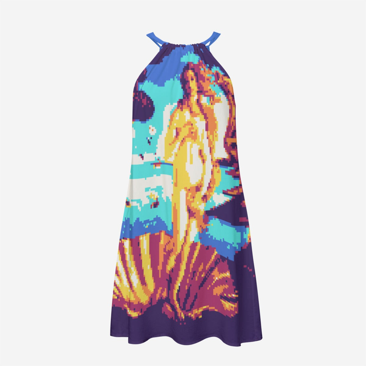 8Bit Aphrodite Greek Goddess Dress Fantasy Dress Birth of Venus Weirdcore Sundress Hacker Botticelli